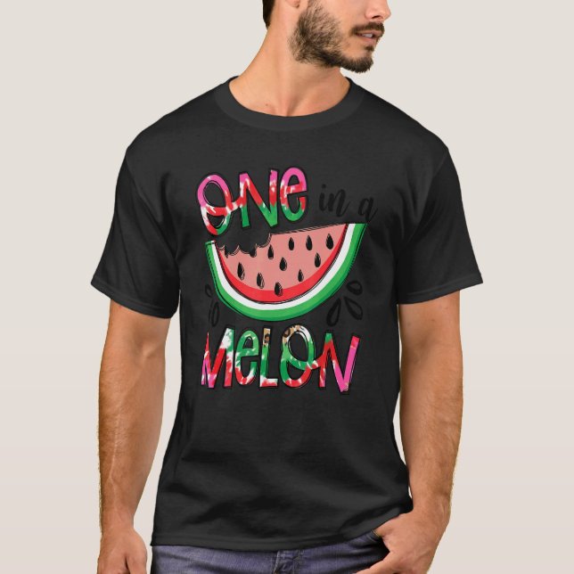 T-shirt Un Dans Un Été Aimé De Pastèque Dit Bonjour Summ (Devant)