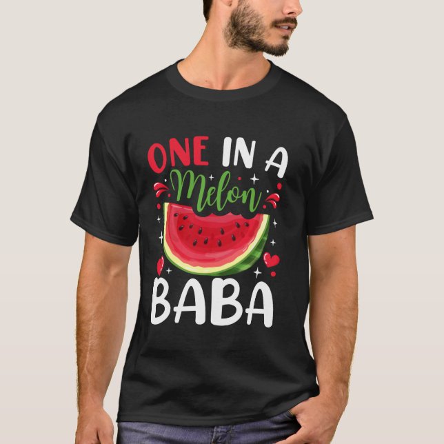 T-shirt Un dans un Melon Baba Summer Anniversaire Party Co (Devant)