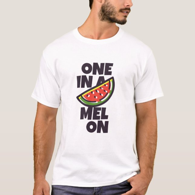 T-shirt Un Dans Un Melon Drôle Simple Moderne Cute (Devant)