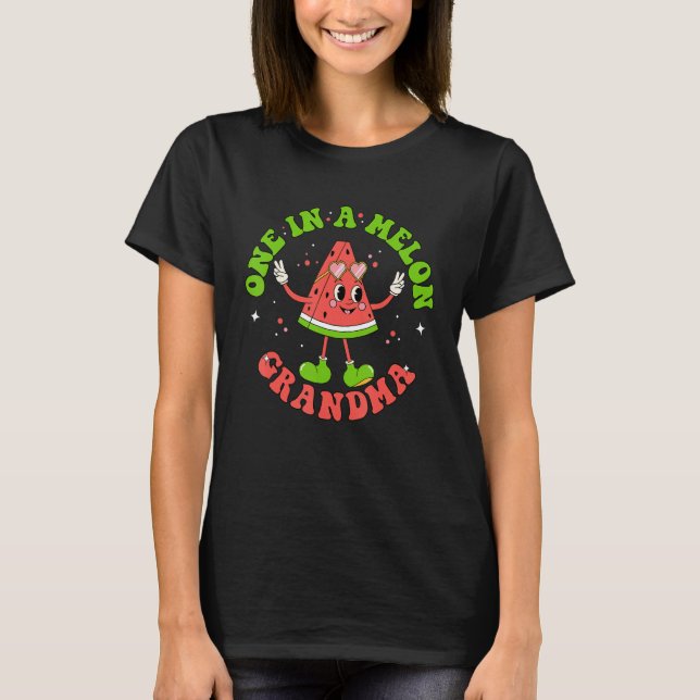 T-shirt Un Dans Un Melon Grand-Mère Cool Été Watermelon Fa (Devant)