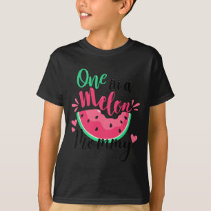 T-shirt Un Dans Un Melon Mommy Été Fête d'Anniversaire Mat