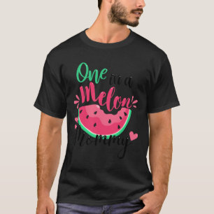 T-shirt Un Dans Un Melon Mommy Été Fête d'Anniversaire Mat