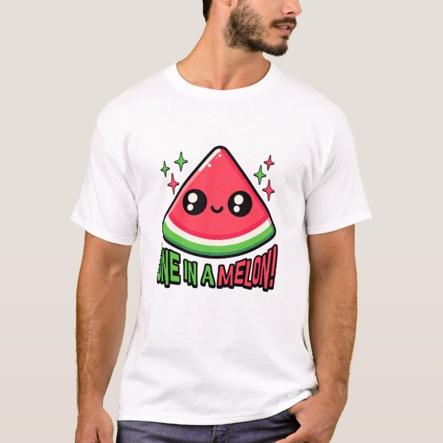 T-shirt Un Dans Un Melon ! Pun de pastèque mignon (Devant)