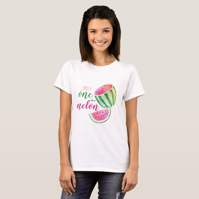 T-shirt Un dans un Melon Tropical Watermelon Rose (Devant entier)