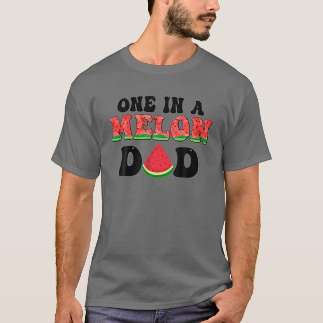 T-shirt Un Dans Un Père Melon Correspondant Plage Vacances (Devant)