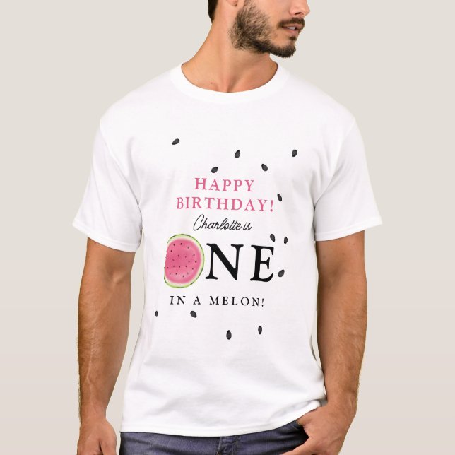 T-shirt Un dans une pastèque Melon Eté Anniversaire Papa (Devant)