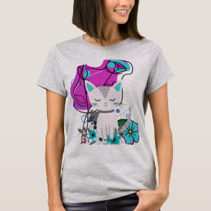 T-shirt Un design coloré pour un amateur de chats branché