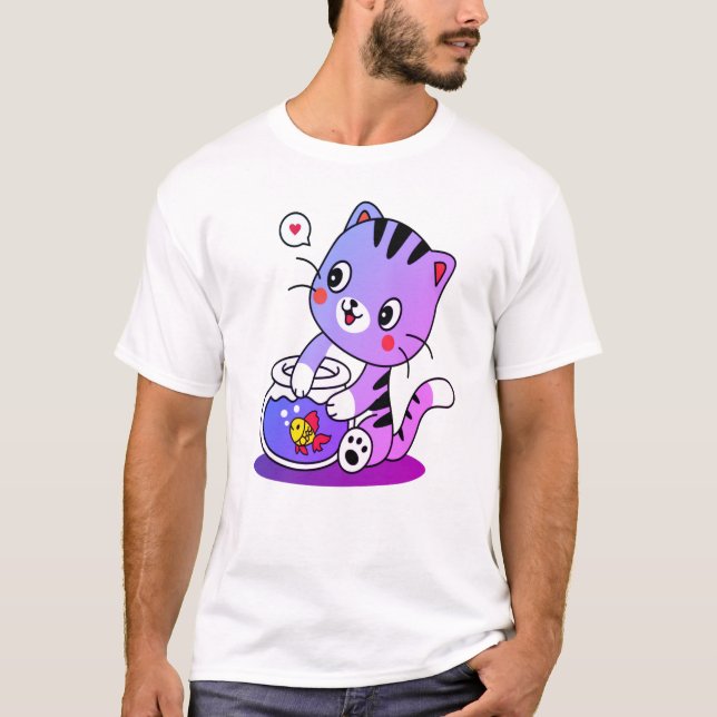T-shirt Un design de chat parfait (Devant)