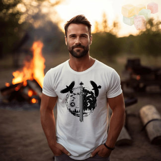 T-shirt Un design noir et blanc, nuit et jour