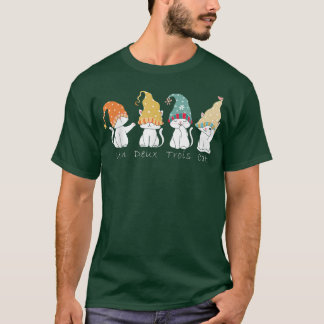 T-shirt Un Deux Trois Cat Drôle Vintage Mignonne Amoureux 