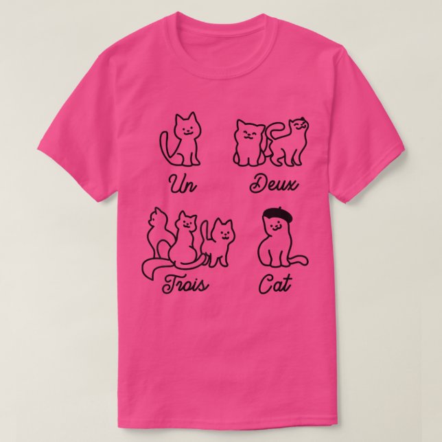 T-shirt Un Deux Trois Cat Funny (Design devant)