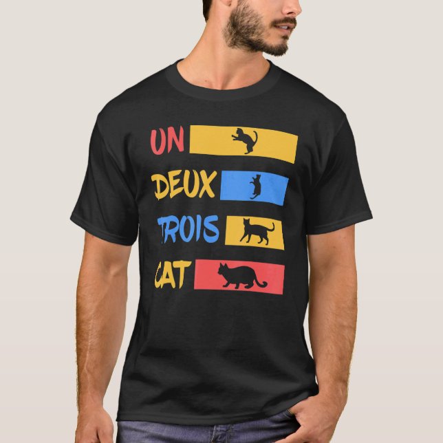 T-shirt Un Deux Trois Couleurs de Chat (Devant)