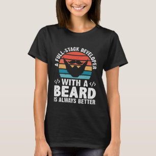 T-shirt Un Développeur De Pile Complet Avec Une Barbe Est