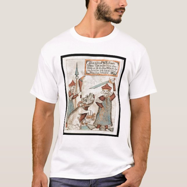 T-shirt Un dieu Tyr des norses perdant sa main au loup (Devant)