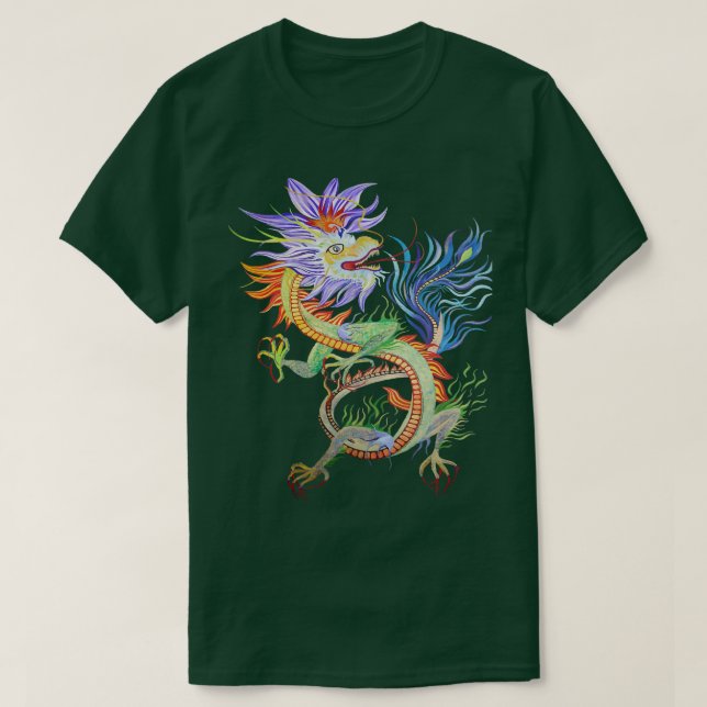 T-shirt Un dragon chinois lumineux et vif réduit TShir (Design devant)