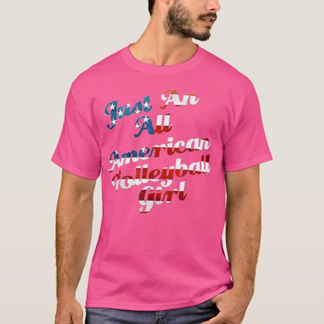 T-shirt Un Drapeau Américain De Volley-Ball (Devant)