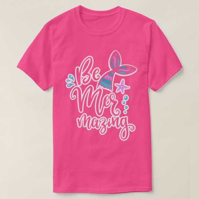 T-shirt Un drôle de design de sirène avec le dicton (Design devant)
