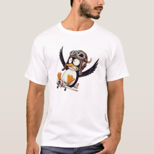 T-shirt Un drôle de pingouin en avion.