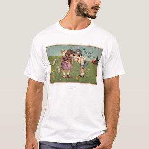 T-shirt Un EasterKids joyeux tenant un lapin