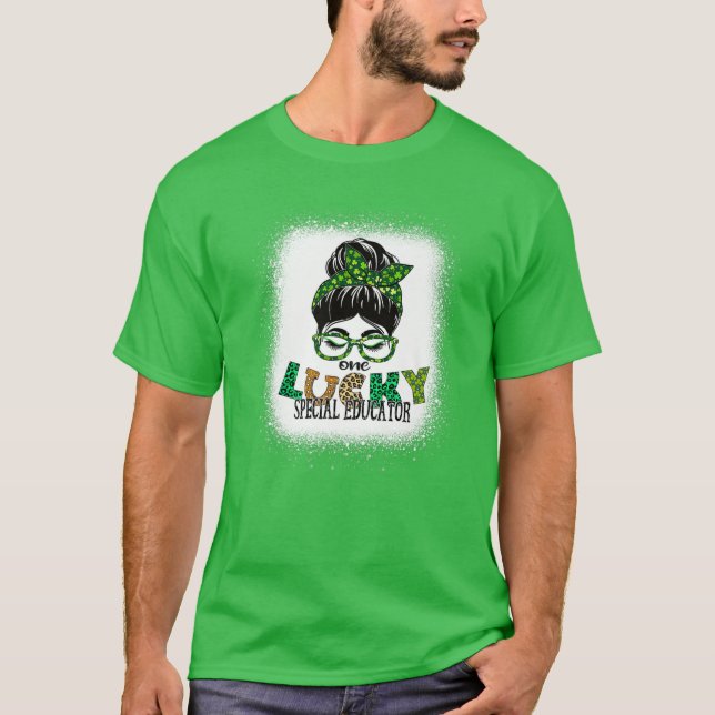 T-shirt Un Éducateur Spécial Lucky Bleached St patrick Da (Devant)