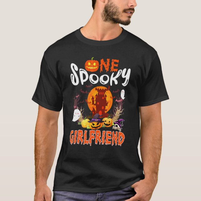 T-shirt Un Éffrayant Costume de couple Halloween Pu (Devant)