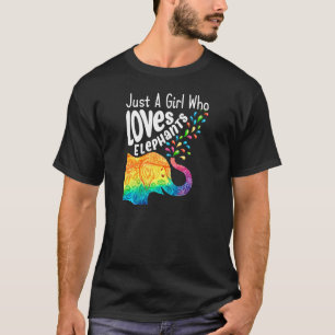 T-shirt Un Éléphant Drôle Juste Une Fille Qui Aime Les Élé