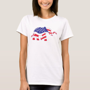 T-shirt Un éléphant fabriqué dans un drapeau américain