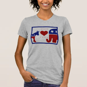 T-shirt Un éléphant républicain et un âne démocratique amo
