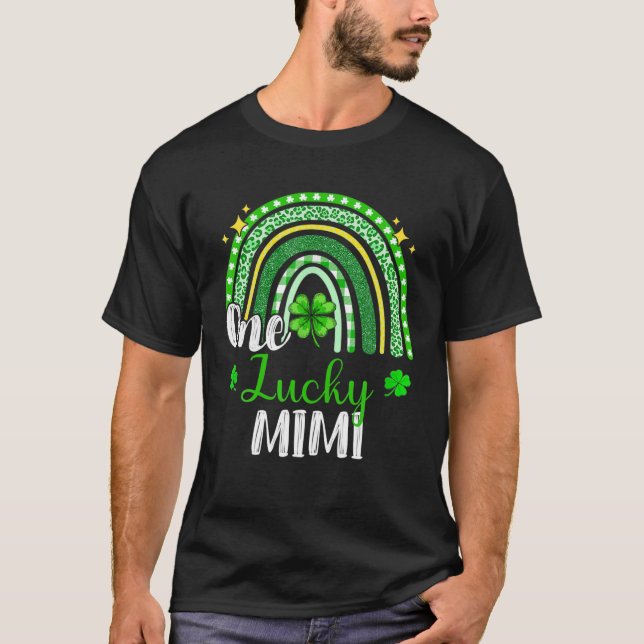T-shirt Un Empreinte de léopard Lucky Mimi Rainbow St Patr (Devant)
