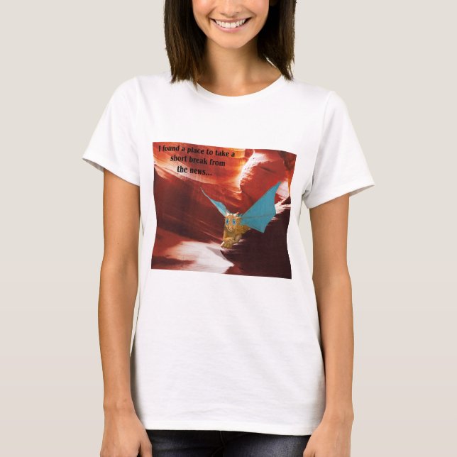 T-shirt Un endroit pour faire une pause dans les actualité (Devant)