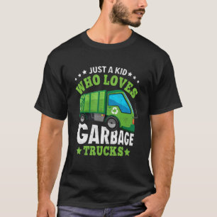T-shirt Un Enfant Qui Aime Les Camions Poubelles Recycler