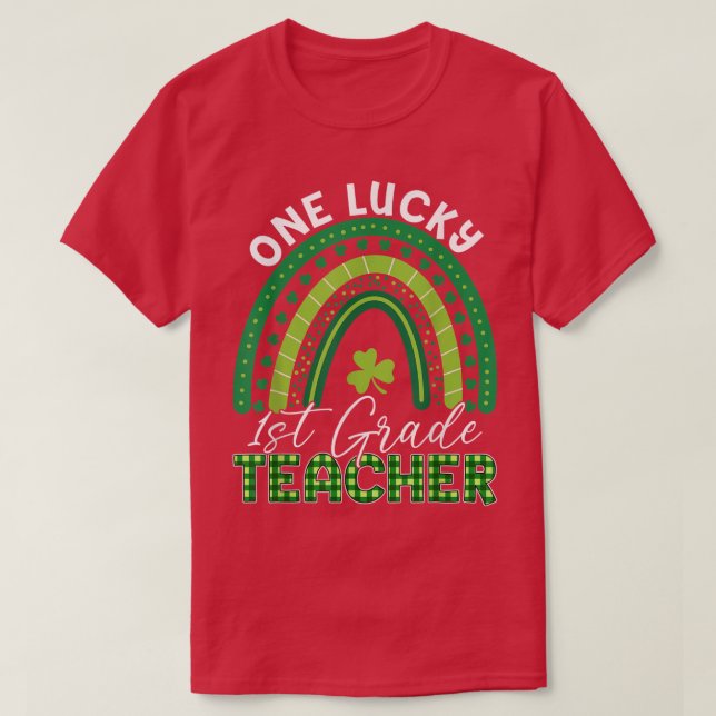 T-shirt Un enseignant chanceux Saint Patrick 1ère année En (Design devant)