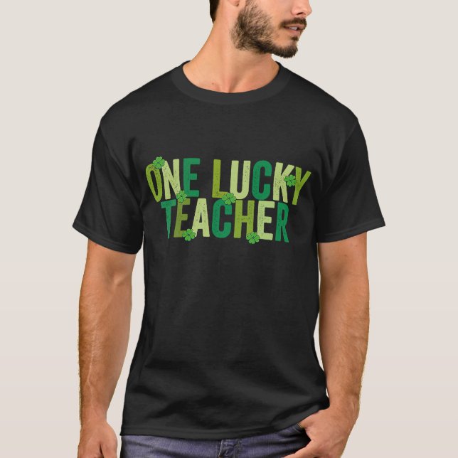 T-shirt Un enseignant chanceux Super rétro St patrick Vint (Devant)