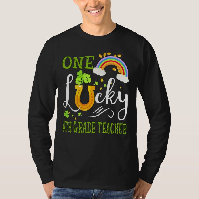 T-shirt Un enseignant de 4e année chanceux St Patrick S Da (Devant)