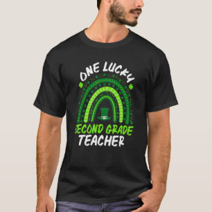 T-shirt Un enseignant de deuxième année chanceux Rainbow S