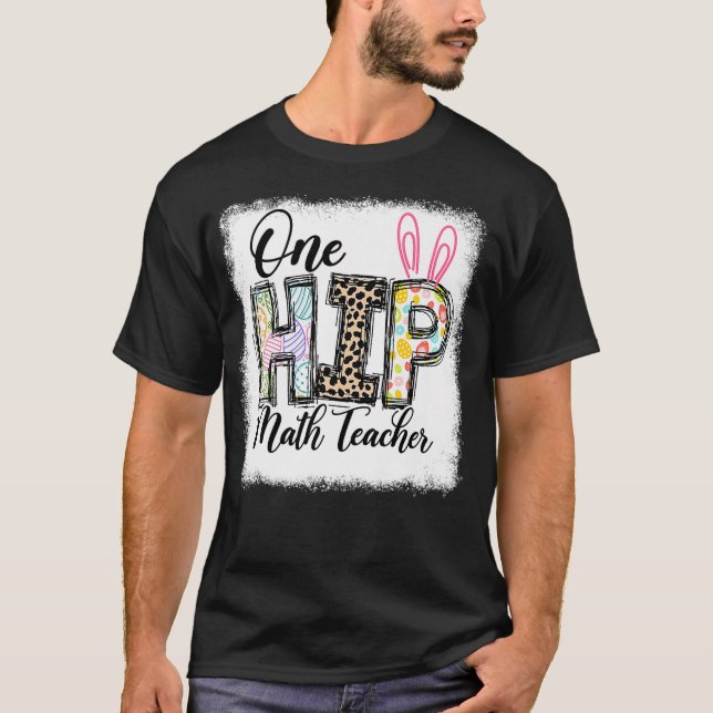 T-shirt Un enseignant de mathématiques Hip Leopard enseign (Devant)