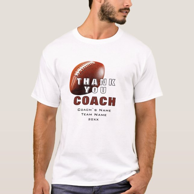 T-shirt Un entraîneur américain de football garde le Merci (Devant)