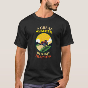 T-shirt Un Été Génial Avec Mon Tracteur