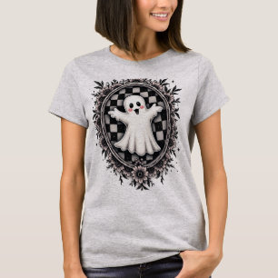 T-shirt Un fantôme joyeux dans un cadre de jardin gothique