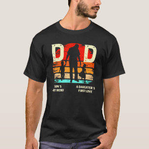 T-shirt Un Fils Premier Héros Papa A Filles Premiers Pères
