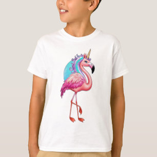 T-shirt Un flamant avec une corne de licorne.