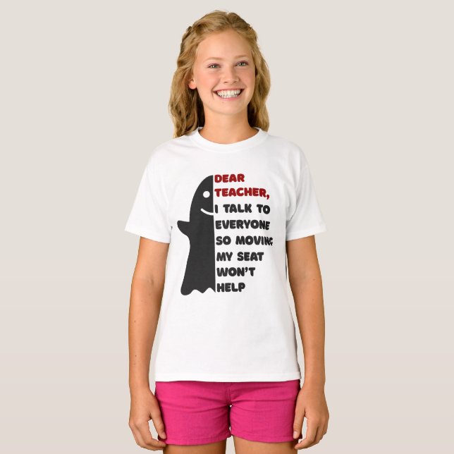 T-shirt Un gamin drôle dit à un professeur (Devant entier)