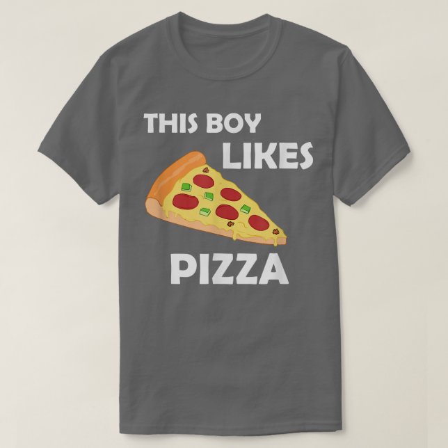 T-shirt Un Garçon Aime La Pizza Drôle Dire La Fabrication  (Design devant)