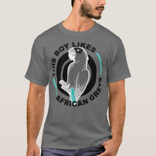 T-shirt Un Garçon Aime Les Perroquets Gris Africains Anima