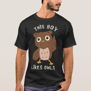 T-shirt Un Garçon Aime Les Petits Chouettes Forêt Animal I