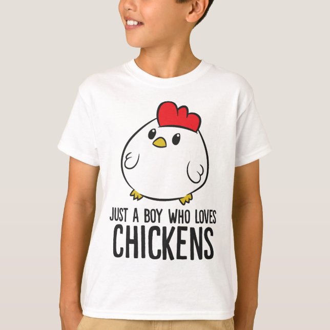T-shirt Un garçon de poulet juste un garçon qui aime les p (Devant)