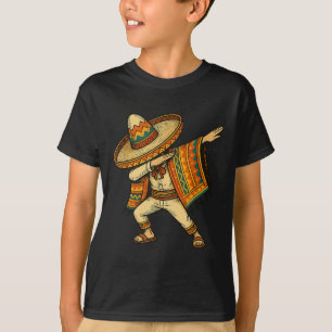T-shirt Un Garçon Mexicain Dabbing Man Poncho Cinco De May