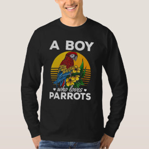 T-shirt Un Garçon Qui Aime Les Perroquets Dans Le Cockatie
