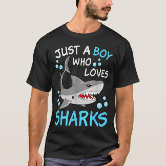 T-shirt Un garçon qui aime les requins drôle d'animal océa