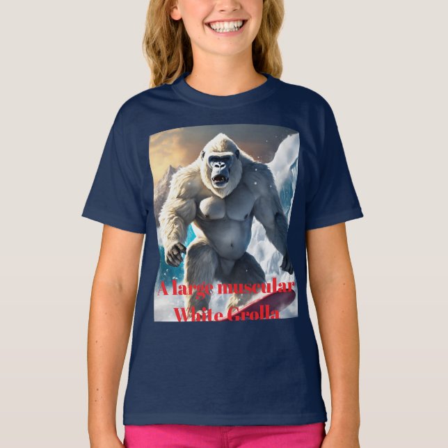 T-shirt "Un gorille blanc musclé" conçu (Devant)